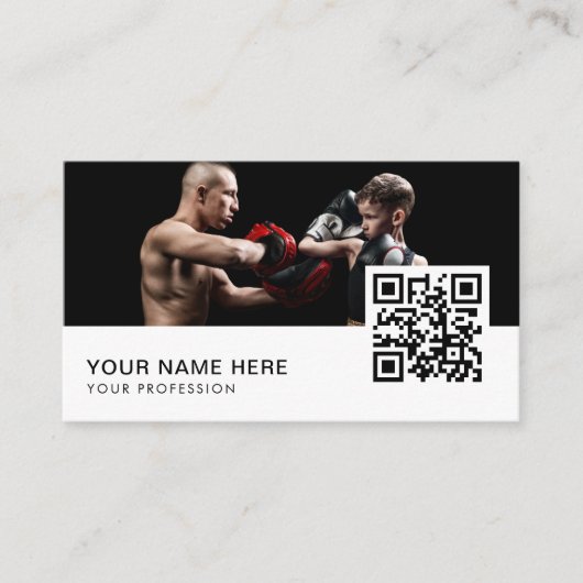 QR-Code für Mixed Martial Arts Visitenkarte (Vorderseite)