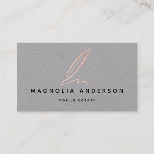 QR-Code für mobile Notare, Grau-Gold-Foil Visitenkarte (Vorderseite)