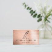 QR-Code für mobile Notare Rose Gold-Brushed Visitenkarte (Stehend Vorderseite)