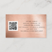 QR-Code für mobile Notare Rose Gold-Brushed Visitenkarte (Rückseite)