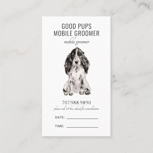 QR-Code für mobiles Tier Terminkarte (Vorderseite)