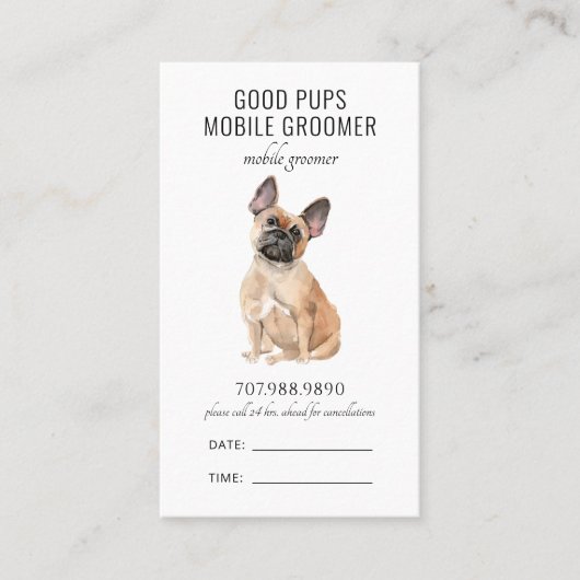 QR-Code für mobiles Tier Terminkarte (Vorderseite)