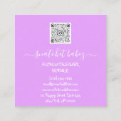 QR-Code für Mode-Dress-Logo-Glitzer-Tropfen Rosa Quadratische Visitenkarte (Rückseite)