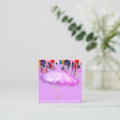 QR-Code für Mode-Dress-Logo-Glitzer-Tropfen Rosa Quadratische Visitenkarte (Stehend Vorderseite)