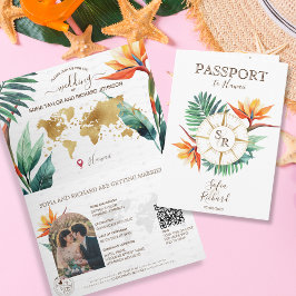 QR-Code für moderne Beach Hochzeit in Urlaubsort Einladung