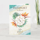 QR-Code für moderne Beach Hochzeit in Urlaubsort Einladung (Vorderseite)