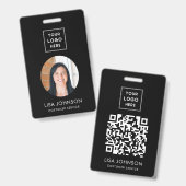 QR-Code für moderne Business-Logos - Schwarzes Abz Ausweis (Vorder- & Rückseite)