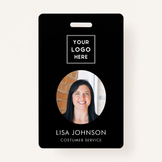 QR-Code für moderne Business-Logos - Schwarzes Abz Ausweis (Vorderseite)