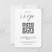QR-Code für moderne Colorblock-Hochzeiten | Schwar RSVP Karte (Vorderseite)