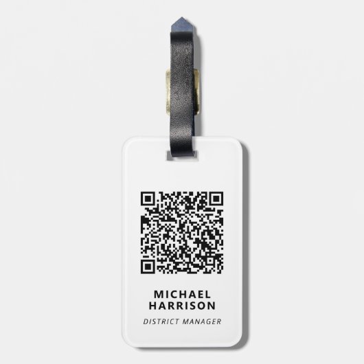 QR-Code für moderne Firmenlogos Gepäckanhänger (Rückseite vertikal)