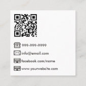 QR-Code für moderne Fotografen Quadratische Visitenkarte (Rückseite)