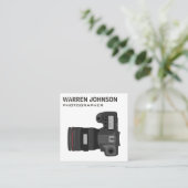 QR-Code für moderne Fotografen Quadratische Visitenkarte (Stehend Vorderseite)