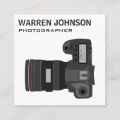 QR-Code für moderne Fotografen Quadratische Visitenkarte (Vorderseite)