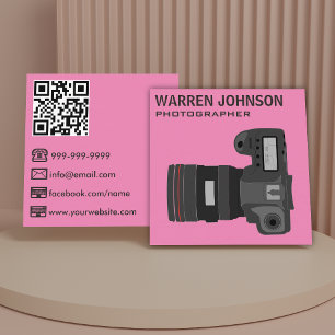 QR-Code für moderne Fotografen Quadratische Visitenkarte