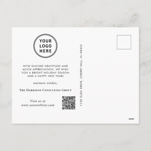 QR-Code für moderne Fotos Weihnachten im Unternehm (Rückseite)