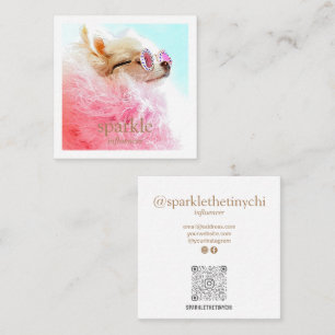 QR-Code für moderne Frame-Foto Quadratische Visitenkarte