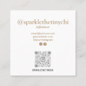 QR-Code für moderne Frame-Foto Quadratische Visitenkarte (Rückseite)