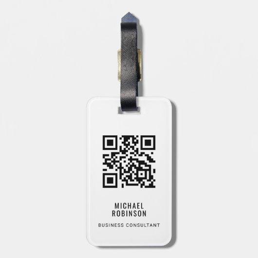 QR-Code für moderne Geschäftslogos Gepäckanhänger (Rückseite vertikal)