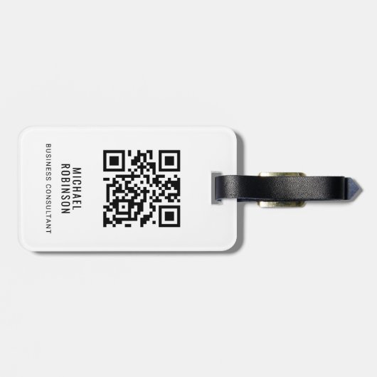 QR-Code für moderne Geschäftslogos Gepäckanhänger (Rückseite horizontal)