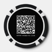 QR-Code für moderne Geschäftslogos Schwarz-weiß Pokerchips (Rückseite)