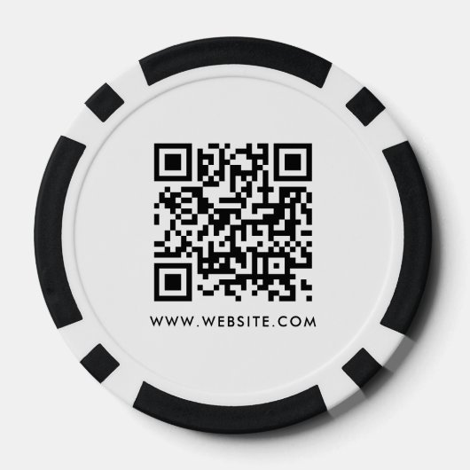QR-Code für moderne Geschäftslogos Schwarz-weiß Pokerchips (Rückseite)