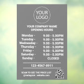 Qr-Code für moderne Geschäftsöffnungszeiten Fensteraufkleber (Blatt 3)