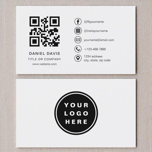 QR-Code für moderne, graue Berufliche Unternehmen Visitenkarte