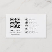 QR-Code für moderne, graue Berufliche Unternehmen Visitenkarte (Vorderseite)