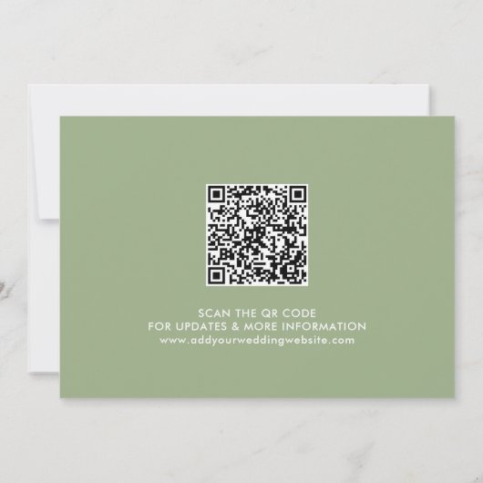 QR-Code für moderne, grüne Kalligrafie Save The Date (Rückseite)