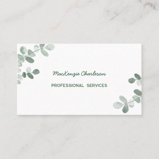 QR-Code für moderne Grünpflanzen Visitenkarte (Vorderseite)