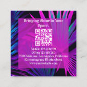 QR-Code für moderne Hausreinigung: Haushaltshilfe Quadratische Visitenkarte (Rückseite)