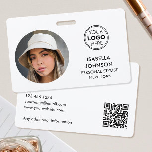 QR-Code für moderne ID-Fotos - weiße Sicherheit Ausweis