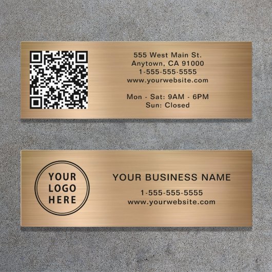QR-Code für moderne Logos Gold Mini Visitenkarte