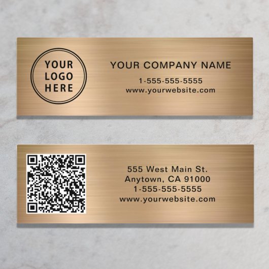 QR-Code für moderne Logos Gold Mini Visitenkarte
