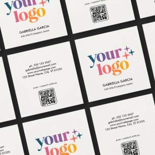 QR-Code für moderne Logos - Grundlegende Visitenka Quadratische Visitenkarte