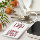 QR-Code für moderne Logos in Weiß und Topaz Schlüsselanhänger (Vorderseite rechts)