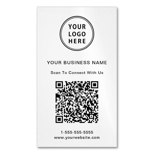 QR-Code für moderne Logos Magnetische Visitenkarte (Vorderseite Vertikal)