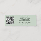 QR-Code für moderne Logos Mini Visitenkarte (Rückseite)