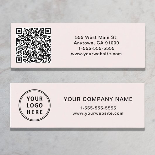 QR-Code für moderne Logos Rosa Mini Visitenkarte