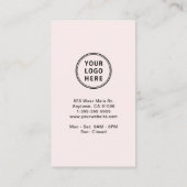 QR-Code für moderne Logos Rosa Visitenkarte (Rückseite)