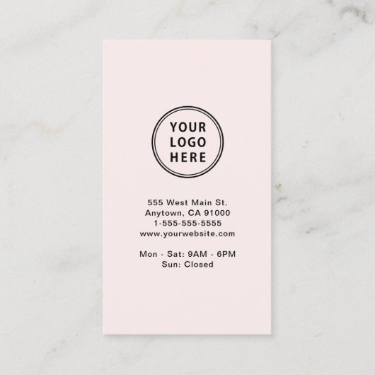 QR-Code für moderne Logos Rosa Visitenkarte (Rückseite)