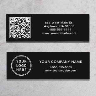 QR-Code für moderne Logos schwarz Mini Visitenkarte