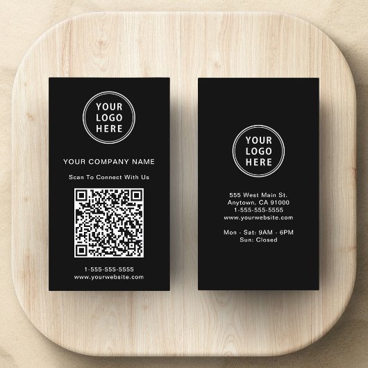 QR-Code für moderne Logos schwarz Visitenkarte
