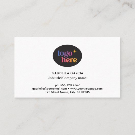 QR-Code für moderne Logos Weiße Visitenkarte (Vorderseite)