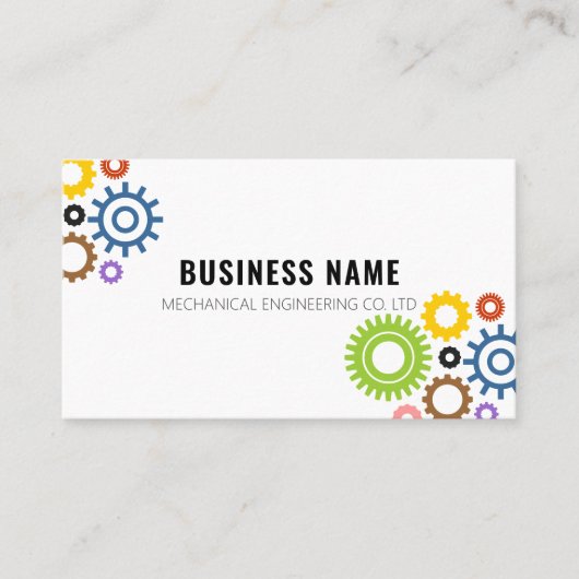 QR-Code für moderne mechanische Logos Visitenkarte (Vorderseite)