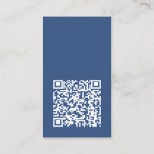 QR-Code für moderne Minimalistische blaue Zeichen Visitenkarte (Rückseite)