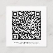 QR-Code für moderne Monogram-Logos weiß Quadratische Visitenkarte (Rückseite)