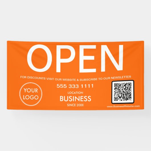 QR-Code für moderne Orange Business-Logos Banner (Horizontal)