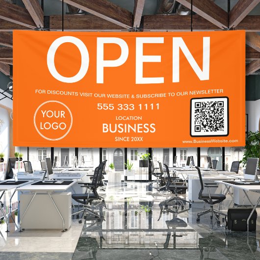 QR-Code für moderne Orange Business-Logos Banner