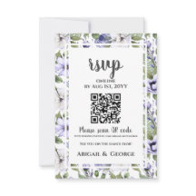 QR-Code für moderne Periwinkle White Floral Weddin